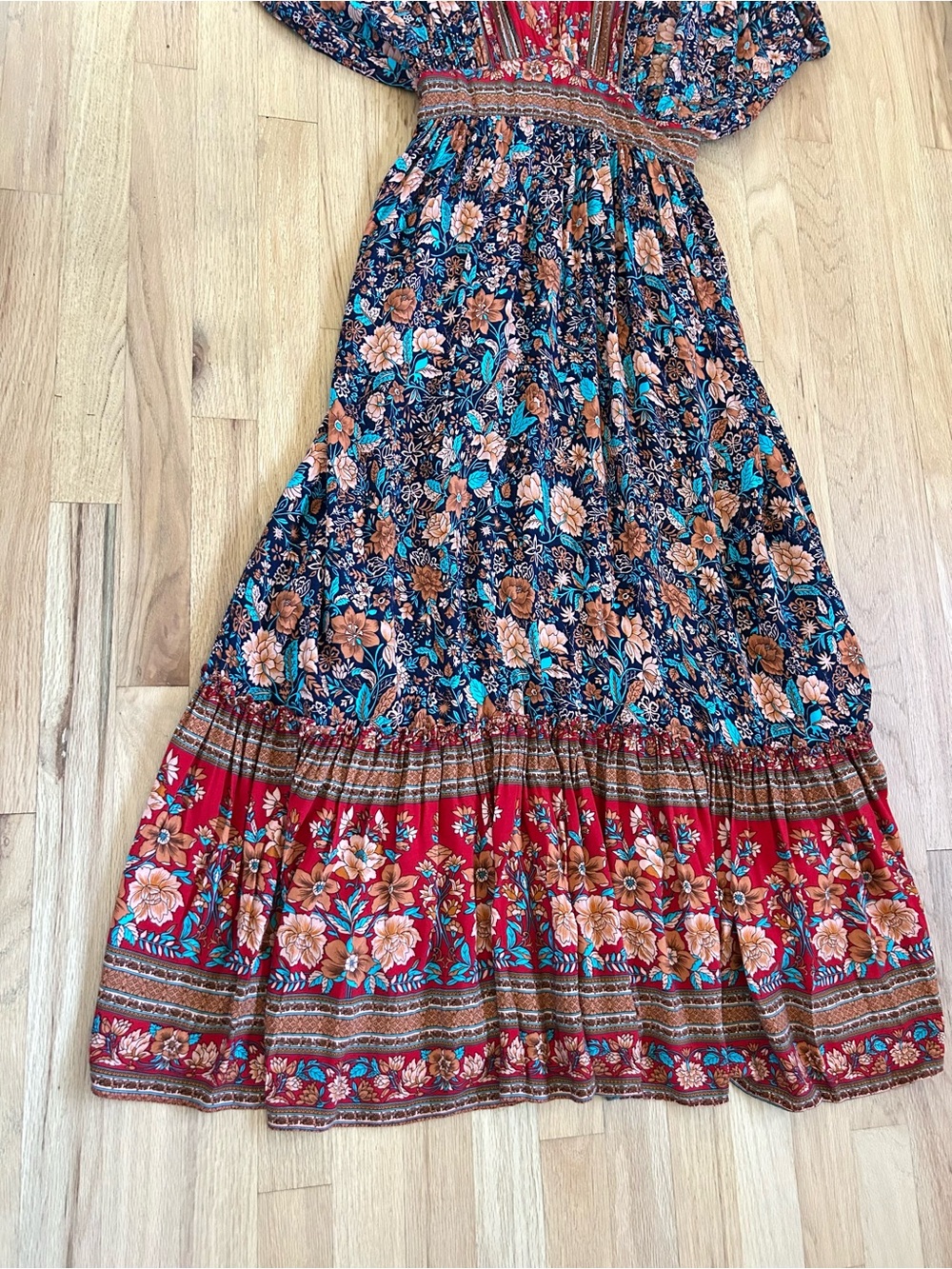 BALTIC BORN leanne midi dress boho paisley floral festival fall size L - Picture 8 of 13